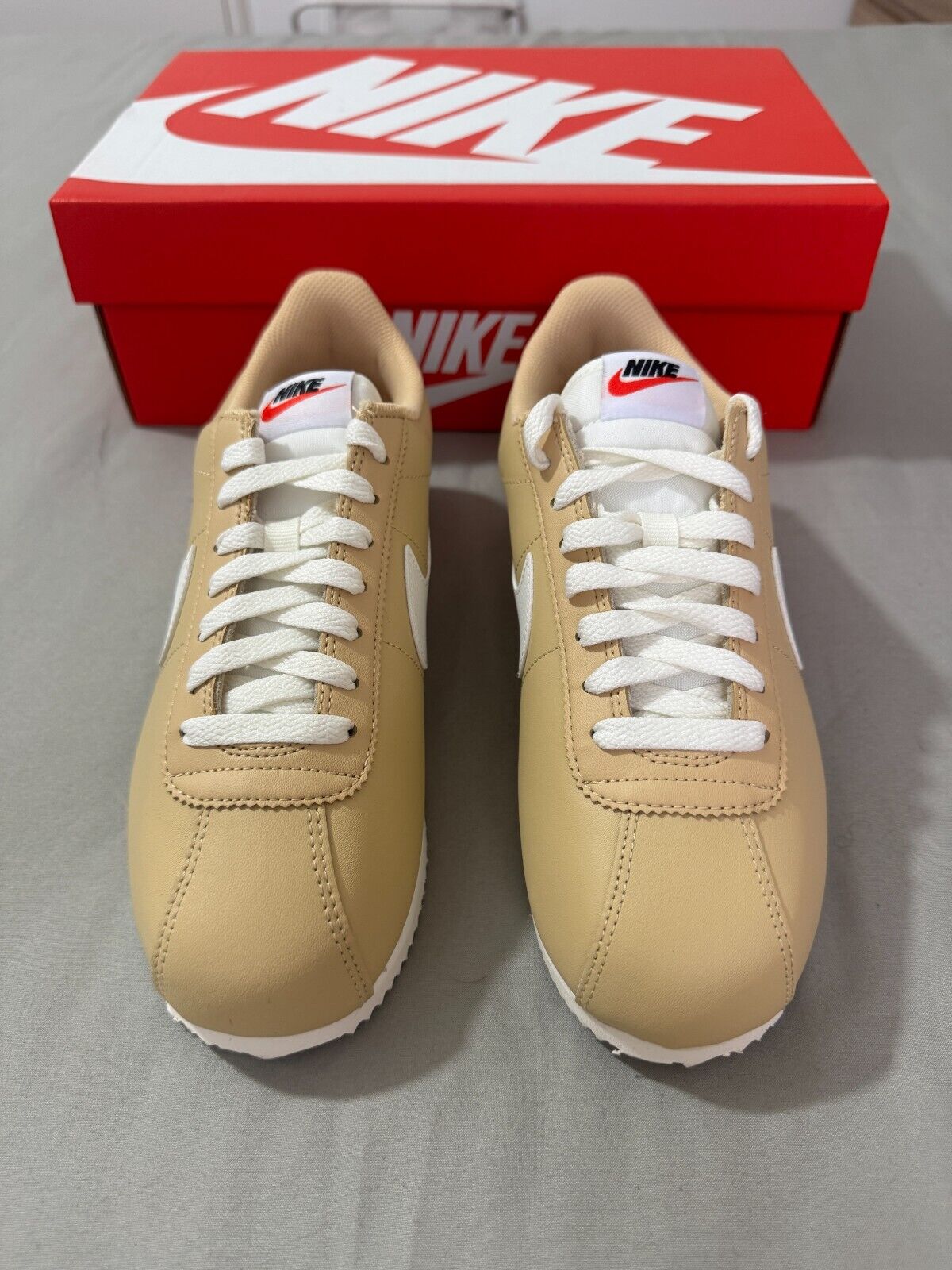Nike Cortez Women Trainers Sesame Sail White Leather Shoes BNIB All Sizes